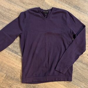 Banana Republic Men's Rich Purple V-Neck Sweater